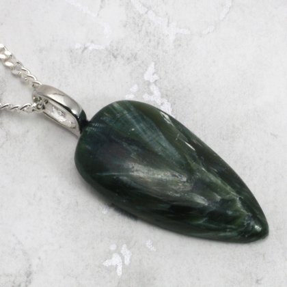 Seraphinite Gemstone Pendant ~32mm