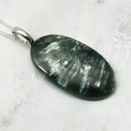 Seraphinite Gemstone Pendant ~34mm