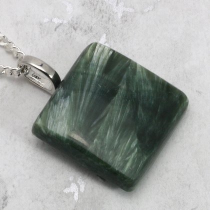 Seraphinite Gemstone Pendant ~23mm