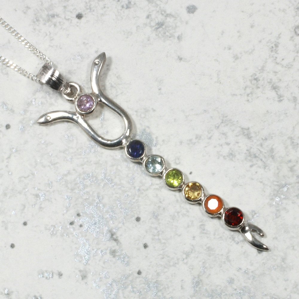 7 Chakras Necklace Sterling Silver