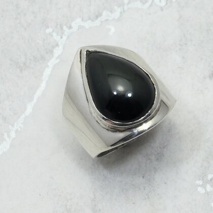 Sheen Obsidian 925 Sterling Silver Ring~7 US / O UK