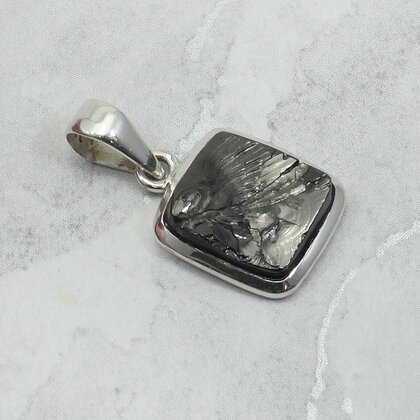 Shungite 925 Silver Pendant ~15mm