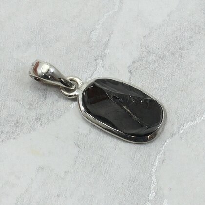 Shungite 925 Silver Pendant ~16mm
