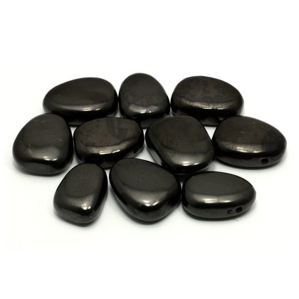 Shungite Drilled Tumble Stone