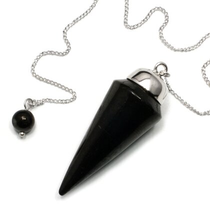 Shungite Long Drop Pendulum
