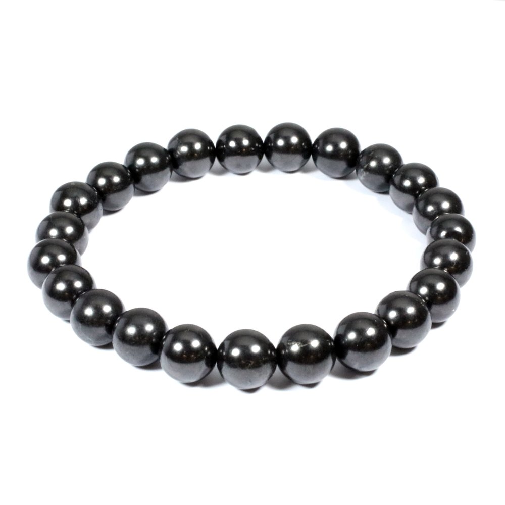 Shungite Round Bead Bracelet