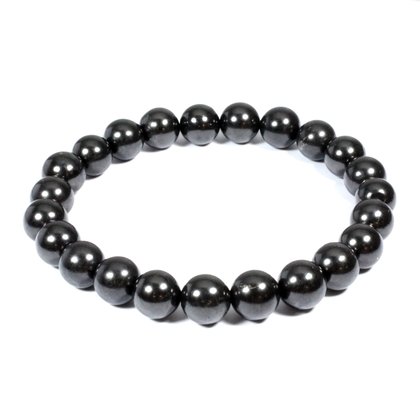 Shungite Round Bead Bracelet