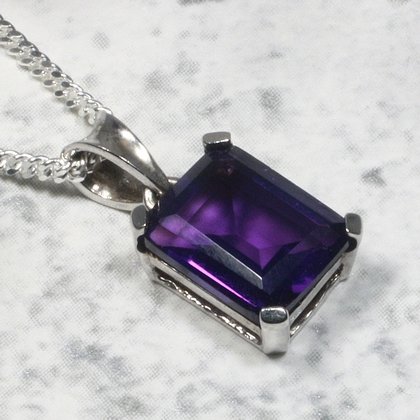 Siberian Amethyst Rectangle Pendant  ~11mm