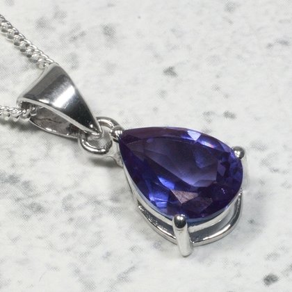 Siberian Amethyst Teardrop Pendant  ~14mm