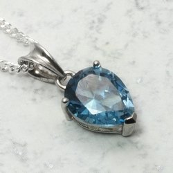 BLUE TOPAZ 925 Sterling Silver 27mm Stone Toggle Clasp /BF 
