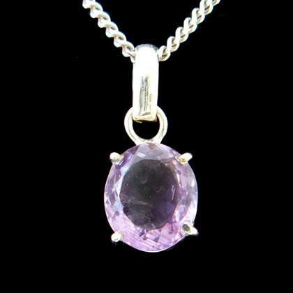 Siberian Quartz- Amethyst & Silver Oval Pendant 12mm