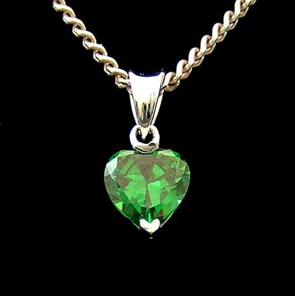 Siberian Quartz - Emerald & Silver Drop Pendant (10mm)