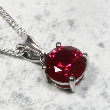 Siberian Ruby Round Pendant ~9mm