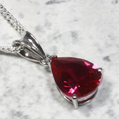 Siberian Ruby Teardrop Pendant ~11mm