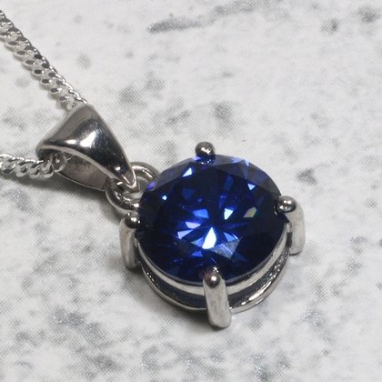 Siberian Tanzanite Round Pendant ~10mm