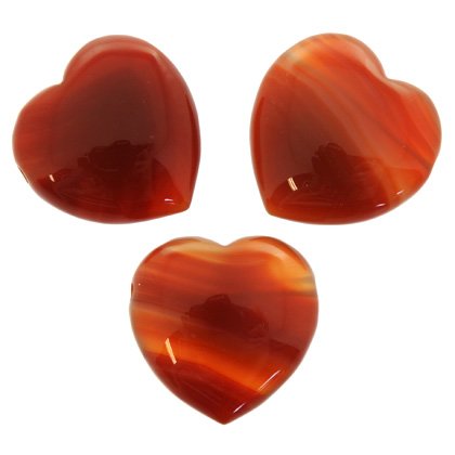 Side Drilled Carnelian Hearts - 30mm