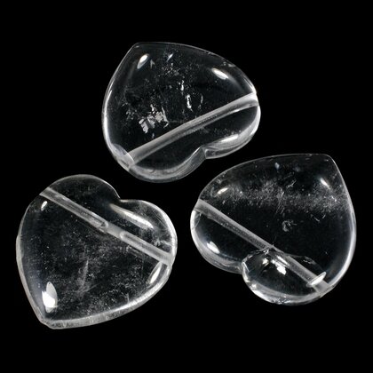 Side Drilled Quartz Hearts - 40mm