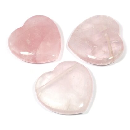 Side Drilled Rose Quartz Hearts - 40mm