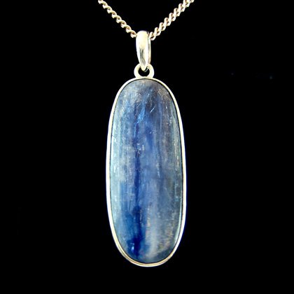 Silver & Kyanite Pendant - Oval 40mm