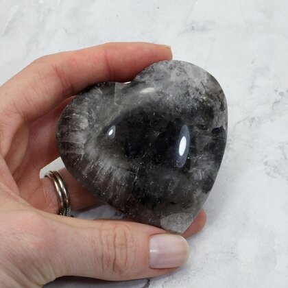 Smoky Quartz Crystal Heart ~65mm