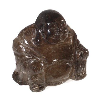 Smoky Quartz Sitting Buddha Statue