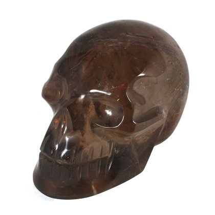 Smoky Rutilated Quartz Crystal Skull ~7.8 x 5.5cm