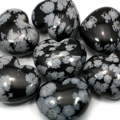 Snowflake Obsidian Crystal Heart ~45mm