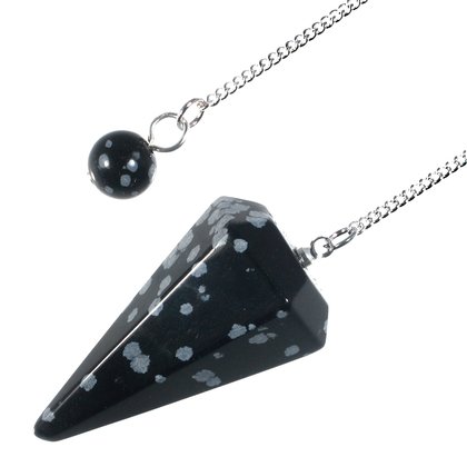 Snowflake Obsidian Crystal Pendulum