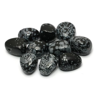 Snowflake Obsidian Drilled Tumble Stone