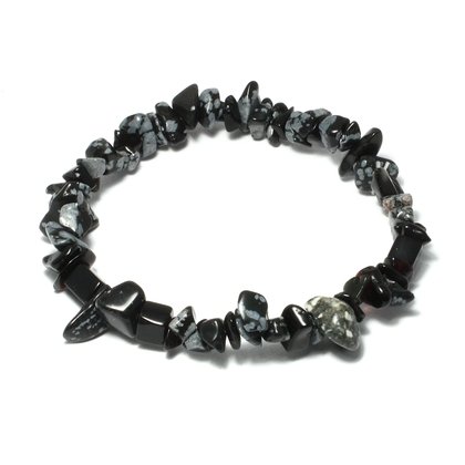 Snowflake Obsidian Gemstone Chip Bracelet