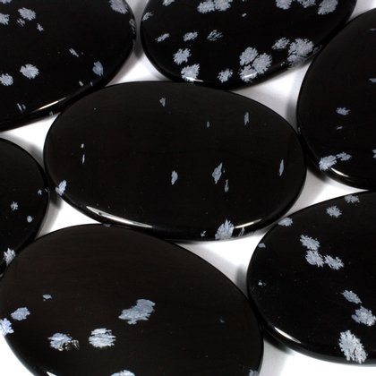 Snowflake Obsidian Palm Stone ~70x50mm