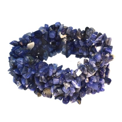 Sodalite Gemstone Chip Cuff Bracelet