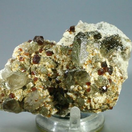 Spessartine Garnet and Smoky Quartz Mineral Specimen ~65mm
