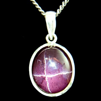 Star Garnet & Silver Pendant - 17mm