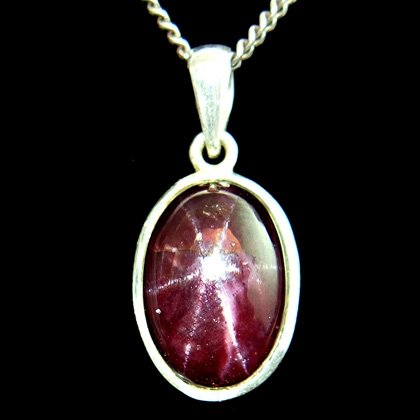 Star Garnet & Silver Pendant - 20mm