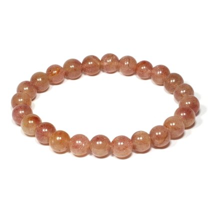 Strawberry Quartz 8mm Round Bead Bracelet