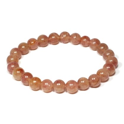 Strawberry Quartz 8mm Round Bead Bracelet