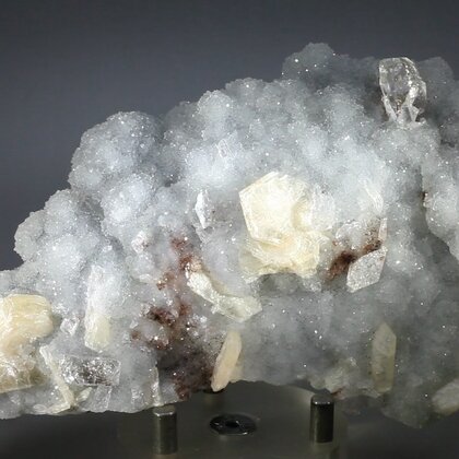 Stilbite with Apophyllite on Chalcedony base ~140mm