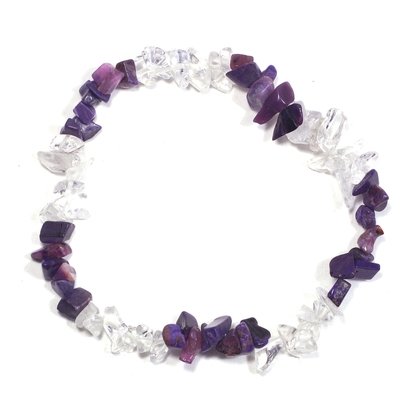 Sugilite & Quartz Gem Chip Bracelet