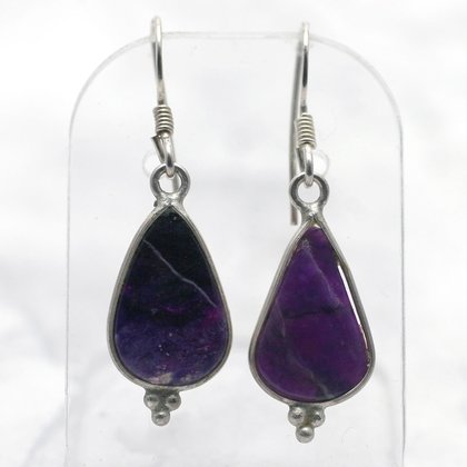 Sugilite & Silver Earrings ~23mm