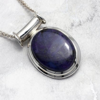 Sugilite & Silver Oval Pendant ~ 29mm