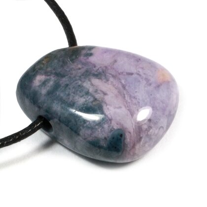 Sugilite Drilled Tumblestone with Cord  ~27x19mm