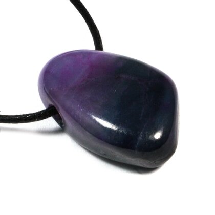 Sugilite Drilled Tumblestone with Cord  ~28x17mm