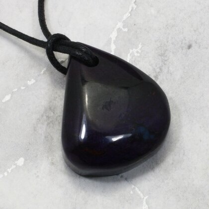 Sugilite Drilled Tumblestone with Cord  ~31mm