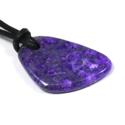 Sugilite Pendant With Wax Cotton Cord  ~27x17mm