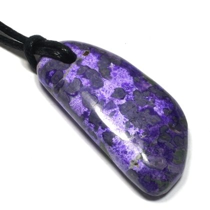 Sugilite Pendant With Wax Cotton Cord  ~37 x 18mm
