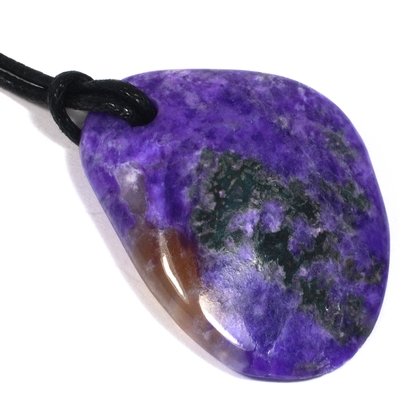 Sugilite Pendant With Wax Cotton Cord  ~38 x 28mm