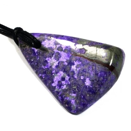 Sugilite Pendant With Wax Cotton Cord  ~43 x 33mm