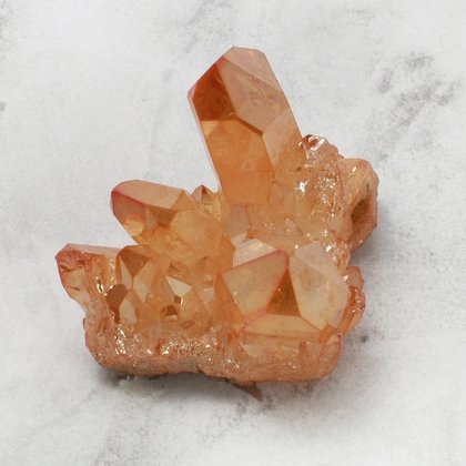 Sunrise Tangerine Aura Quartz Healing Crystal ~33mm