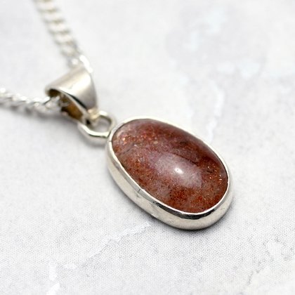 Sunstone & Silver Pendant ~15mm